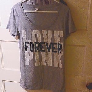 A Pink brand women's baby doll shirt gray in color size large